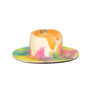 Custom Tie Dye Fedora by Hatmaker Alberto Hernandez of Meshika Hats Made in Los Angeles California