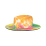 Luxury Custom Tie Dye Fedora by Hatmaker Alberto Hernandez of Meshika Hats Located in Los Angeles California