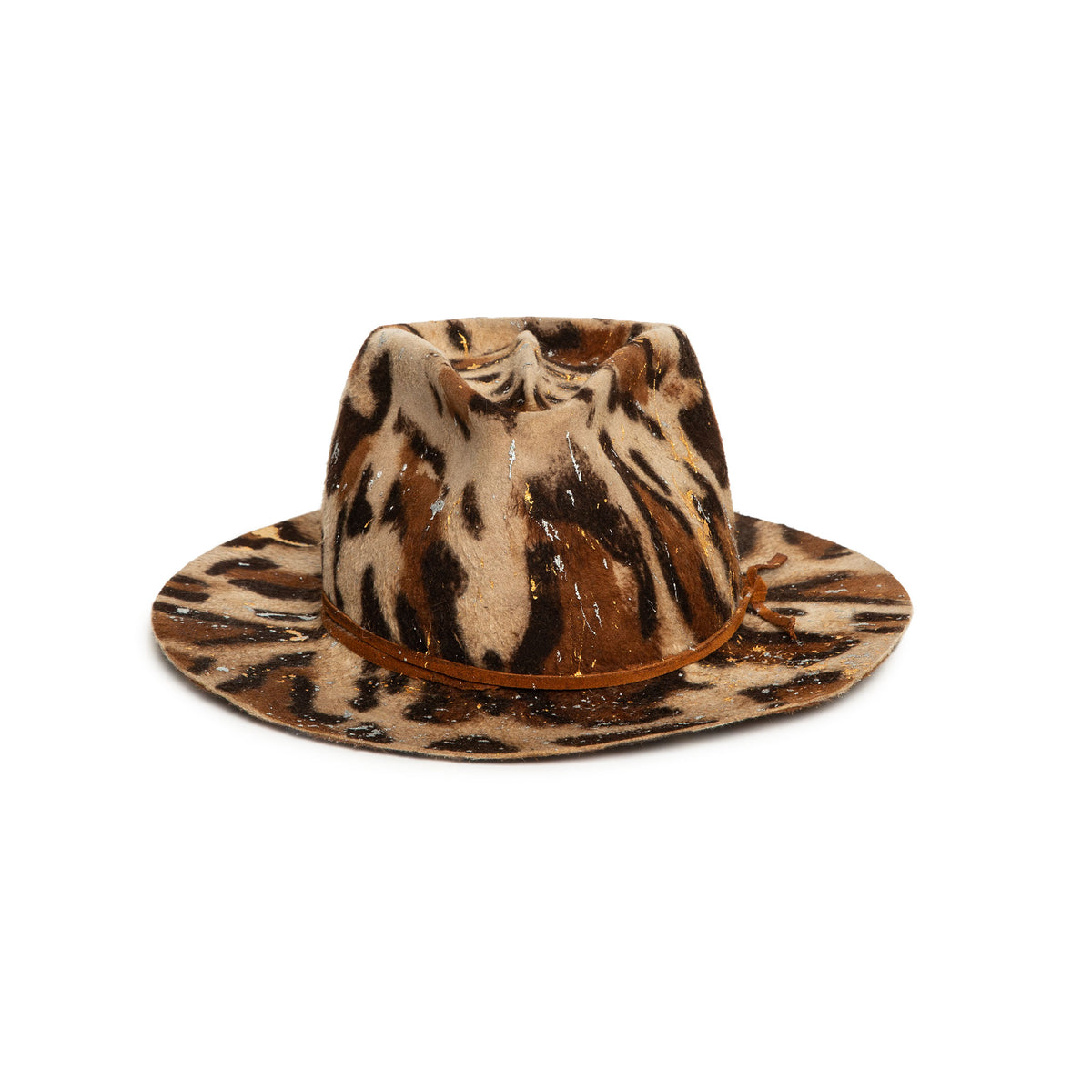 Upcycled Luxury leopard print trucker hat in 2023