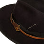 Luxury Handmade Black Fedora made with rabbit felt by Hatmaker Alberto Hernandez of Meshika Hats
