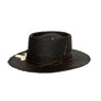 Custom Black Straw Fedora by Hatmaker Alberto Hernandez of Meshika Hats Made in Los Angeles California