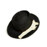 Luxury Handmade Black Fedora made with straw by Hatmaker Alberto Hernandez of Meshika Hats