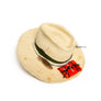 Custom Natural Straw Fedora by Hatmaker Alberto Hernandez of Meshika Hats Made in Los Angeles California