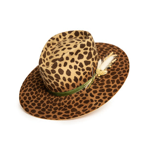 Custom Handmade Leopard Print Fedora by Hatmaker Alberto Hernandez of Meshika Hats