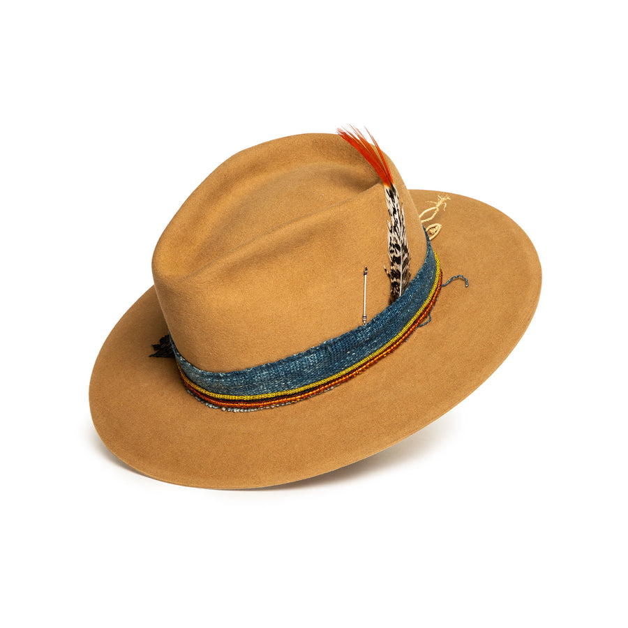 Custom Handmade Camel Fedora by Hatmaker Alberto Hernandez of Meshika Hats
