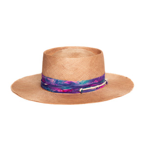 Light Pink Fedora in luxury straw by Hatmaker Alberto Hernandez of Meshika Hats