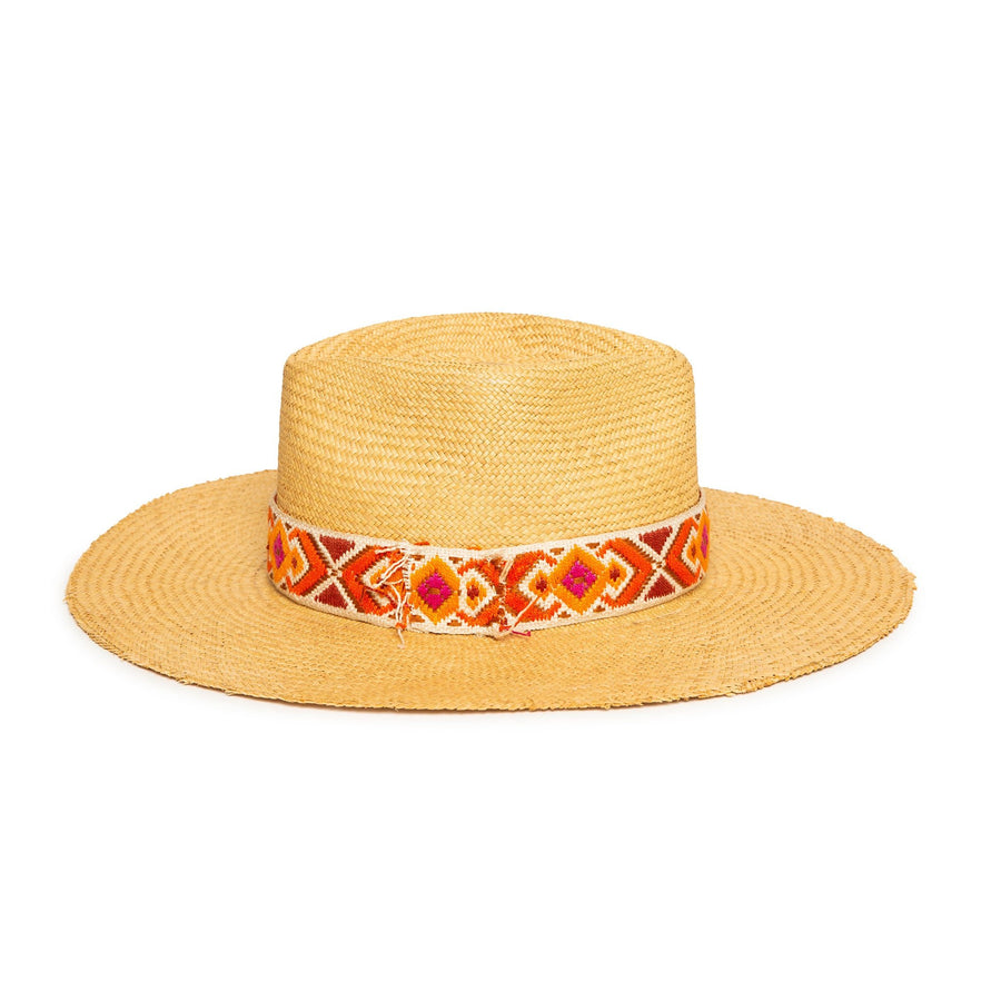 Custom Natural  Fedora in luxury Straw by Celebrity Hatmaker Alberto Hernandez of Meshika Hats