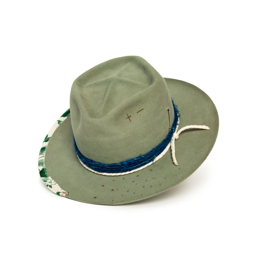 Sage Fedora in luxury Beaver felt by Hatmaker Alberto Hernandez of Meshika Hats