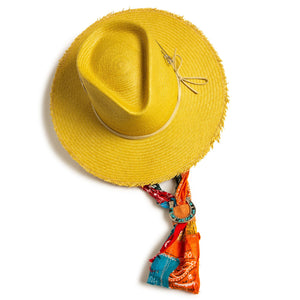Yellow Custom Handmade Fedora by Hatmaker Alberto Hernandez of Meshika Hats