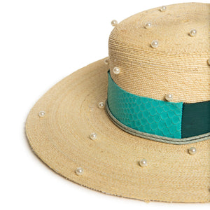 Custom Fedora in luxury straw by Celebrity Hatmaker Alberto Hernandez of Meshika Hats