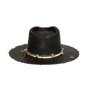 Luxury Handmade Black Straw Fedora made with straw by Celebrity Hatmaker Alberto Hernandez of Meshika Hats