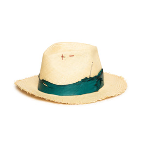 Fedora in luxury Natural Straw by Hatmaker Alberto Hernandez of Meshika Hats